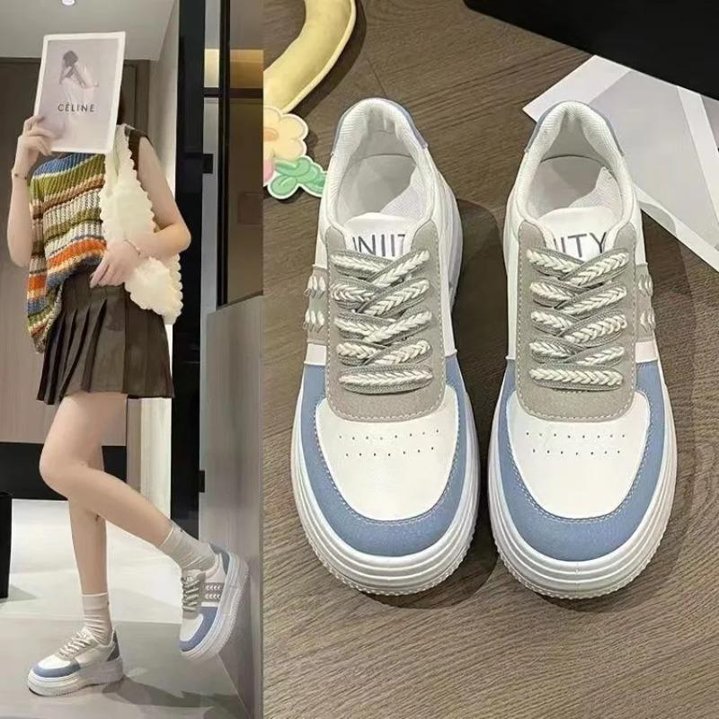 Thick Soled Sponge Cake Shoes For Women Spring Autumn Casual Versatile Sports Board Shoes Height Increasing Small White Shoes