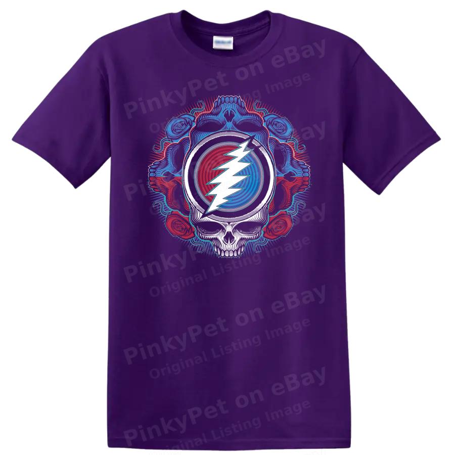 Skull Lightning Graphic T Shirt Vintage Tie Dye Art Festival Tee