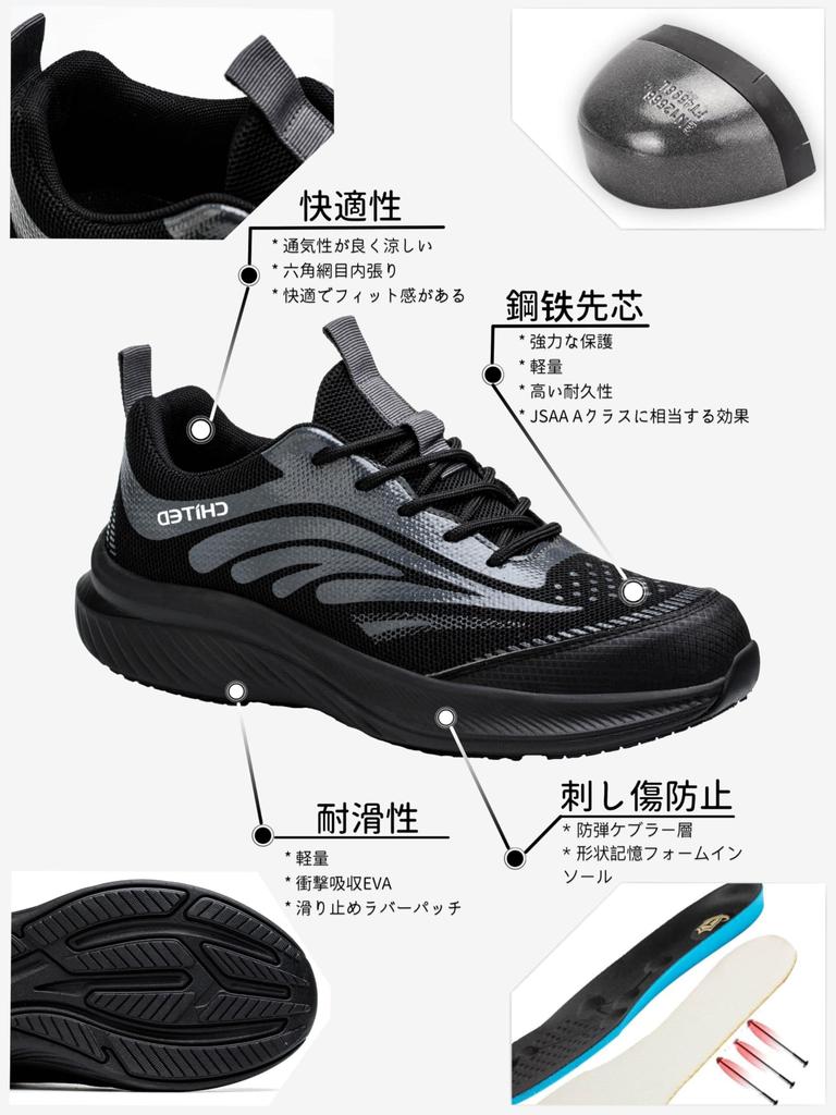CARWORNIC Safety Work Shoes Cushioned Sneakers with Steel Toe Puncture and Kevlar Insole for Men and JSAA Class A Steel Toe Cap with Toe Stylish Work