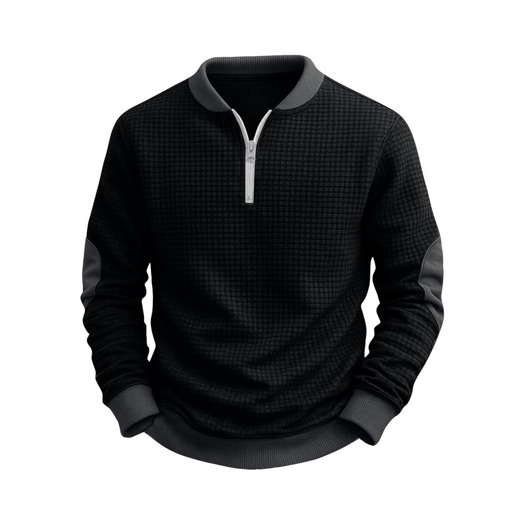 Men's Solid Color Half-Zip Sweatshirt Men's Sports Large Size Casual Sweatshirt