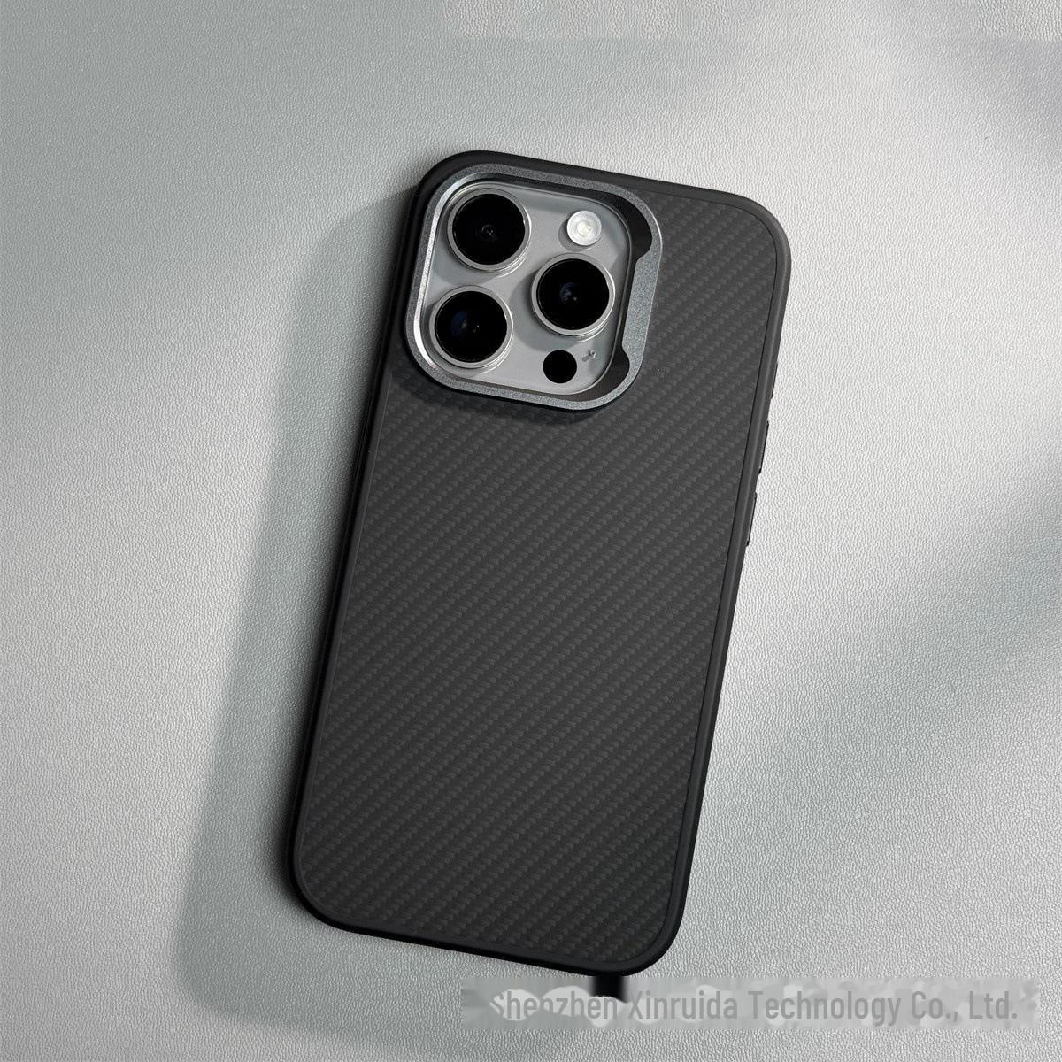 

Магнітний захисний чохол з вуглецевого волокна для iPhone 16 Pro Max - Apple 15 Lens, дизайн Anti-Fall iPhone 14 Pro