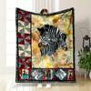 Zebra Pattern Art Quilted Blanket Bedroom Blanket for Livingroom Couch Lunch Break Soft Throw for Friend's Festival Gift