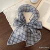 French Brown Polka Dot Long Scarf for Women's Fashion Accessories, Neck Accessories, Headband, Long Ribbon