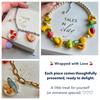 Y2K Vintage Fruit Beaded Necklace Handmade Blueberry Lemon Decor Lightweight Summer Jewelry for Women
