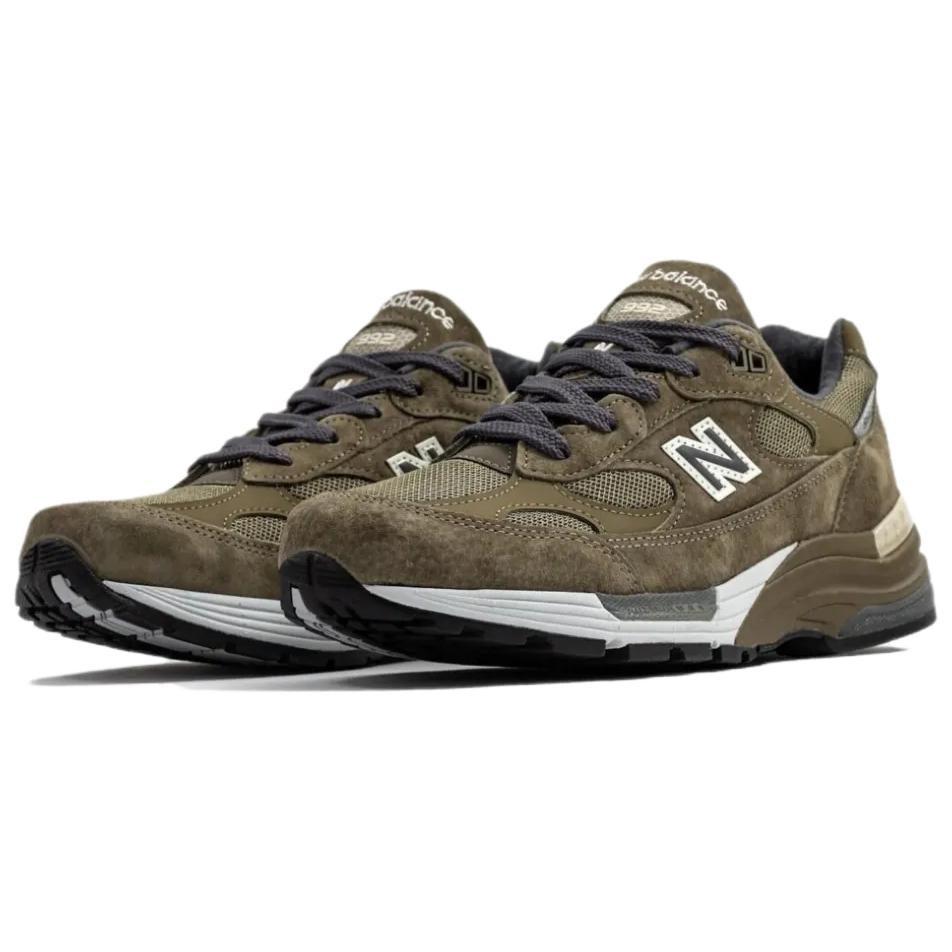 New Balance NB 992 Textile, Artificial Leather, Pigskin Low top Casual Running Shoes Unisex Green U992GL
