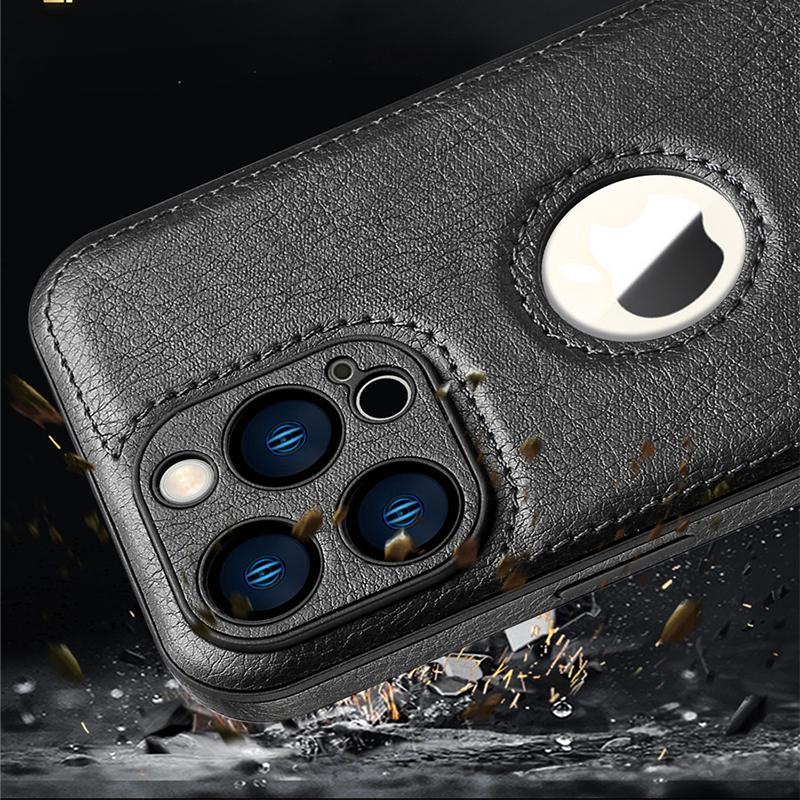 Luxury Leather Case for Apple iPhone 15 14 13 12 11 16 Pro MAX XS XR 7 8 Plus Original Logo Hole Official Silicone Phone Cover