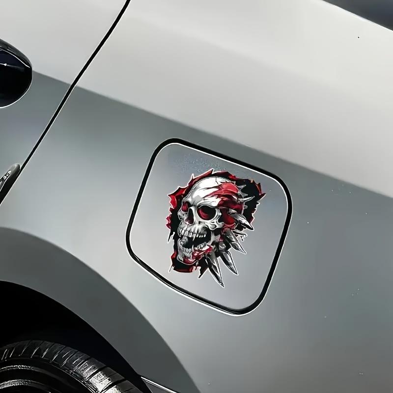 1Pc Spiked Skull Vinyl Sticker, Waterproof Decal for Car Motorcycle Window Bumper Laptop DIY Decoration