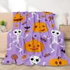 Halloween Cartoon Digital-printed Polyester Bedroom Velvet Flannel Soft Sofa Cover Blanket Fleece Soft Sofa Cover Blankets