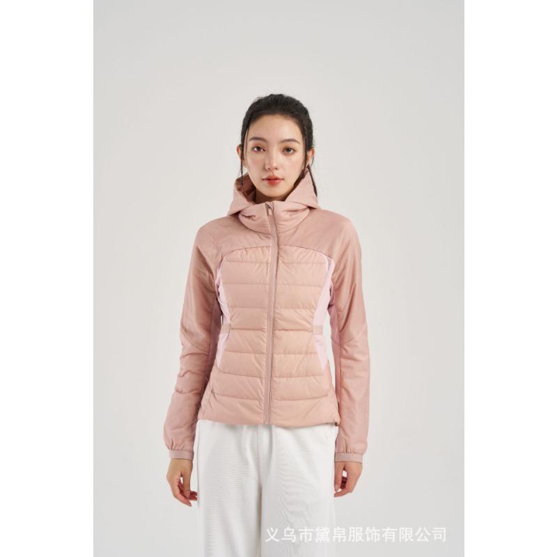 New Winter 90 White Duck Down Slim Yoga Top Running Light Turtleneck Hooded Cotton Jacket Sports and Leisure Down Jacket