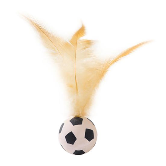 Katze Hüpfball Spielzeug Basketball Fußball Baseball Katze Sprungspielzeug Gummiball Kauspielzeug mit Federn für Interaktives Spielen Selbstunterhaltung Langeweile