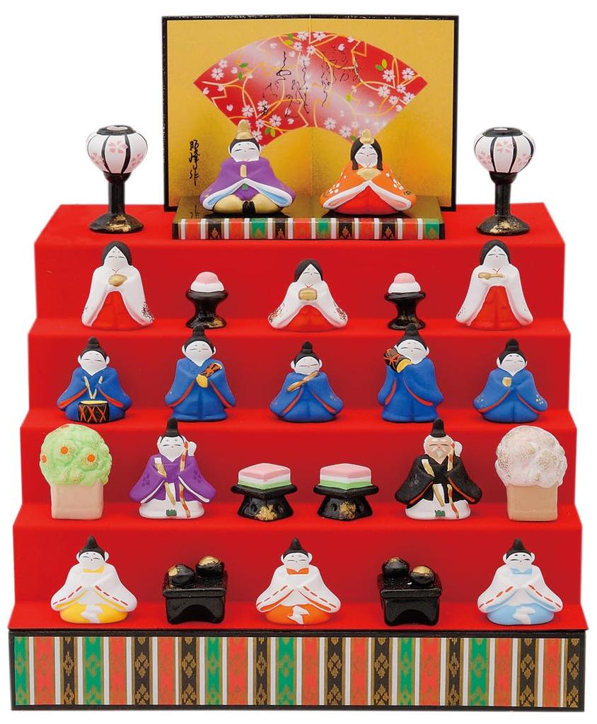 Hina Dolls, Heian Five-Tiered Doll Display, Flat Display, Emperor and Empress Dolls, Compact, Hina Matsuri (Girls' Festival), Peach Festival, Interior