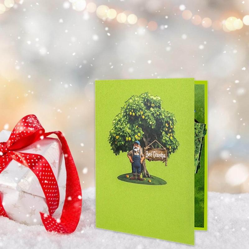Elegant Birthdays Weddings Greeting Card Elegant 3D Fruit Tree Handmade Greeting Card to Delivery Appreciation