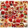 50Pcs Red Aesthetic Vintage Rose Stickers - Non-repeating Decals for Phone/Notebook/Cup Decor