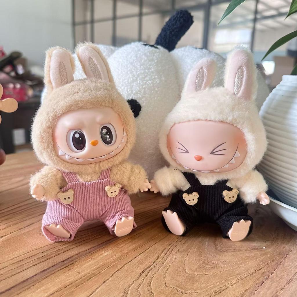 Cute Mini Plush Doll'S Bib Pants 17cm Labubu I II Idol Dolls Sitting Party Clothing Outfit Accessories For Korea Kpop Exo