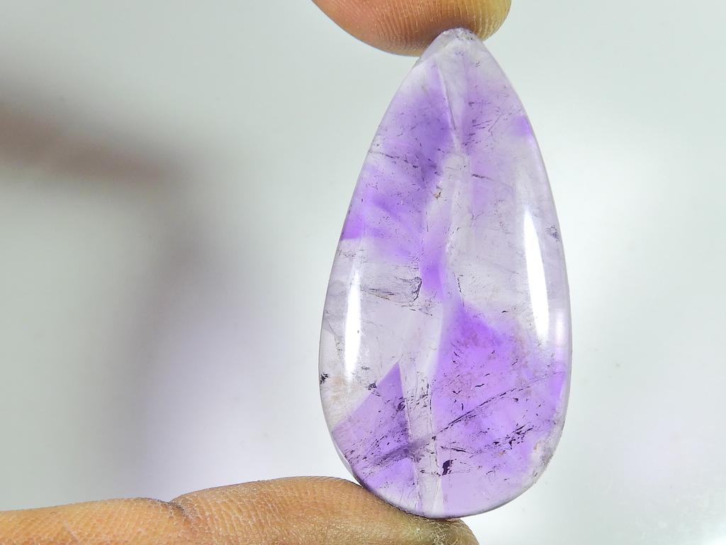 Natural Purple Amethyst Pear Shape Crystal Cabochon Loose Gemstone 24X48MM SK-1574