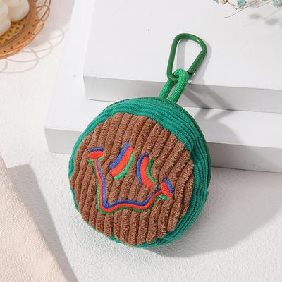 Portamonete Peluche Ricamato Carino Portamonete in Velluto Portamonete con Zip Auricolari Cablati USB Mini Borsa Portachiavi Regalo di Compleanno per Bambini