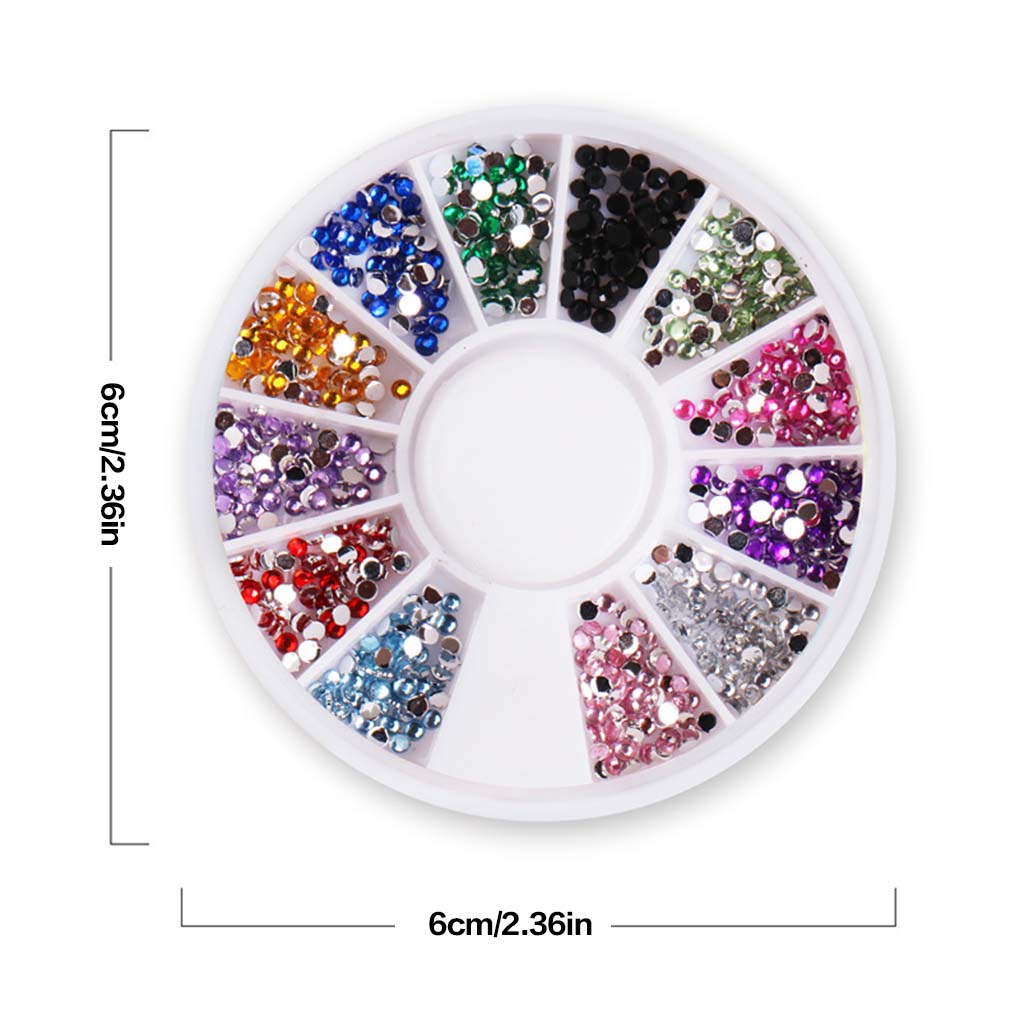 Rhinestone Art Disc Decoration with 12 Colors DIY Manicure Accessories