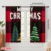 2pcs,2D Plane Printing Minimalist Curtains Winter Christmas Tree1 Versatile Polyester Fabric (without Rod) Decorations Inside