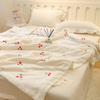 Pure Cotton Wrinkle Gauze Quilts Summer Plain Embroidered Bear Comforter Double Couple Bed Quilts Air Conditioning Cool Quilt