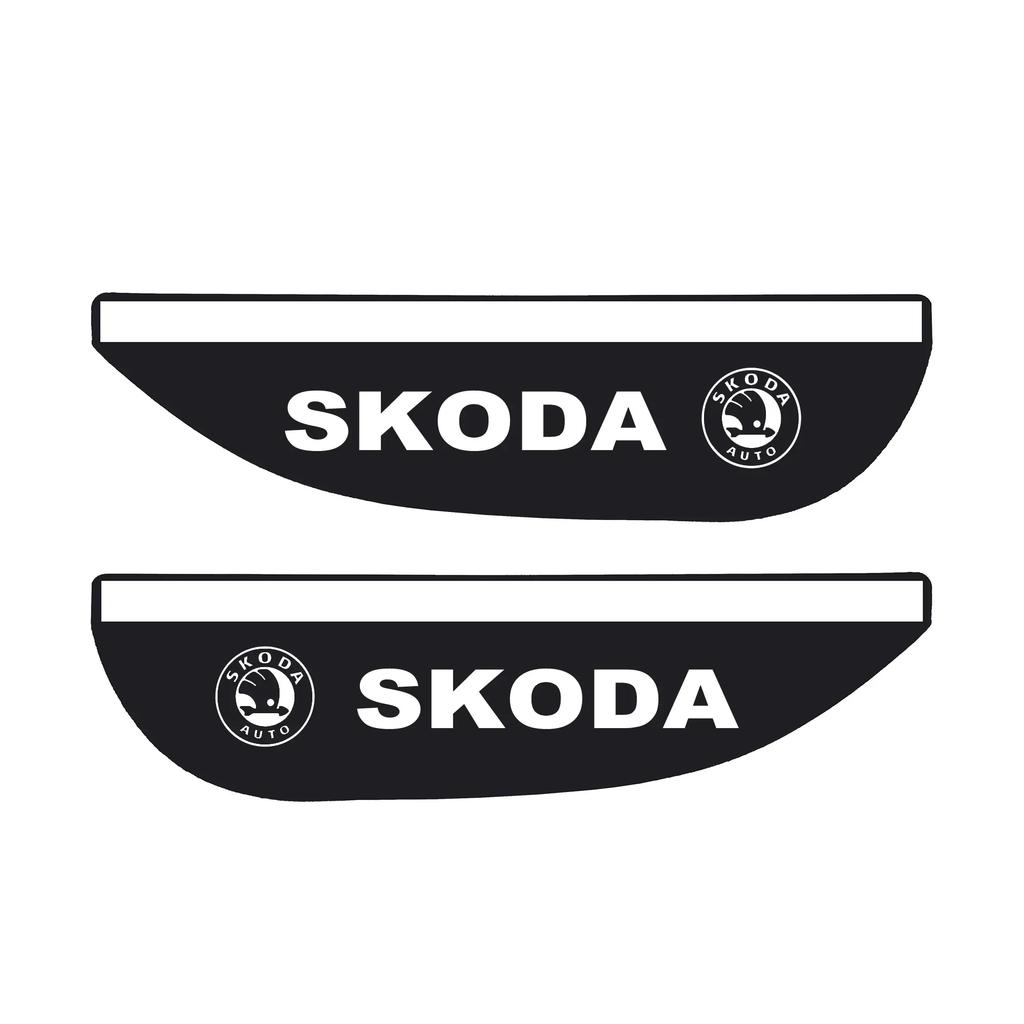 lbrdy0 2PCS Car Styling For Skoda Octavia Rearview Mirror Rain Blade Rubber Eyebrow Water Rainproof Cover A7 Yeti Kodiaq RS Fabia Rapid