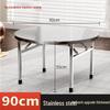 304 Stainless Steel Folding Round Dining Table for Restaurant, Buffet, Outdoor, and Home Use