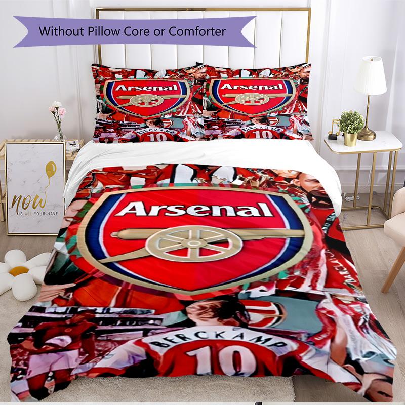 3pcs Duvet Cover Set (1*Duvet Cover + 2*Pillowcase, Without Core), Football team.C Print Soft All‑Season Bedding Set, Home Bedroom Decor Gift
