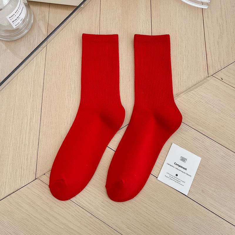 Bunte Damen Baumwoll Kniehohe Tanzsocken: Macaron Bonbonfarbe, Wadenlang, Japanischer Stil