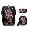 Anime Character School Backpack Set Kids - 3 Piece Bundle With Shoulder Bag Pencil Case 16-inch Laptop Compatible