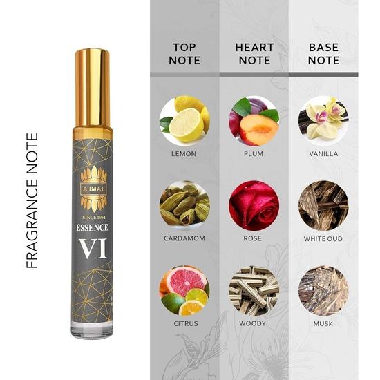 Ajmal Essence VI Attar | Amber & Woody Fragrance | Unisex Non-Alcoholic | Long Lasting Attar Men & Women - 10 ML