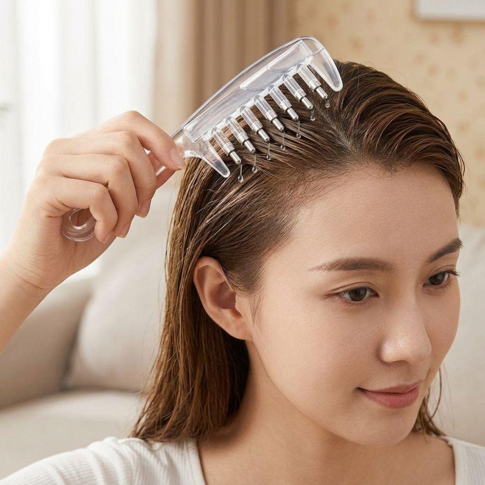 Transparent Scalp Liquid Guide Comb Anti-Static Scalp Massage Comb Hair Growth