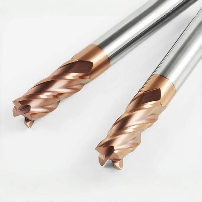 4 Flutes HRC55 Carbide End Mill Milling Cutter Alloy Coating Tungsten Steel Endmill Cutting Tool CNC Cutting Tool Milling Cutter