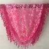 High Quality Lace Square Bandanas Style Rock Embroidery Floral Headband Net Breathable Hijab Through Headscarf Muslim Woman Veil