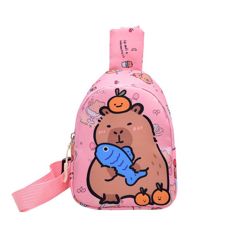 Kids' Cartoon Capybara Crossbody Bag: Lightweight Mini Coin Purse for Boys and Girls