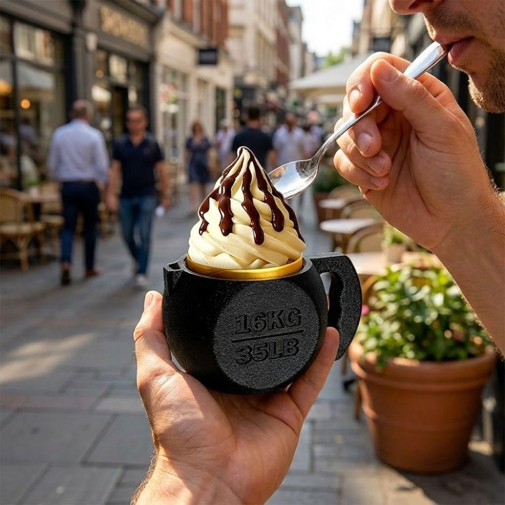 Heat Insulation Kettlebell Ice Cream Pint Holder Gym Themed Frozen Dessert Sleeve Home Kitchen