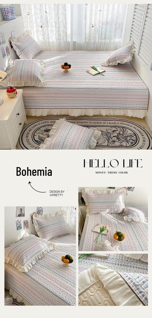 Reine Baumwolle Tatami-Matte Stepp-Bettdecke - Dick, Frischer Druck, Pflegeleicht