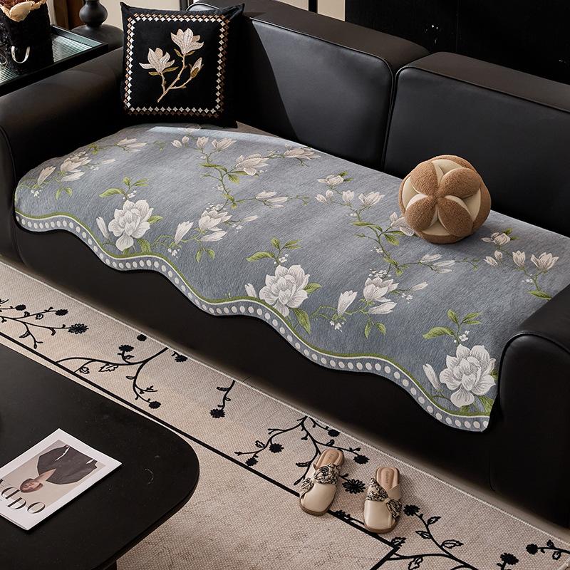 Retro Special-Shaped Sofa Cushion Universal In All Seasons, New Leather Sofa Seat Cushion, Non-Slip Light Luxury High-End Sofa Cover Towel