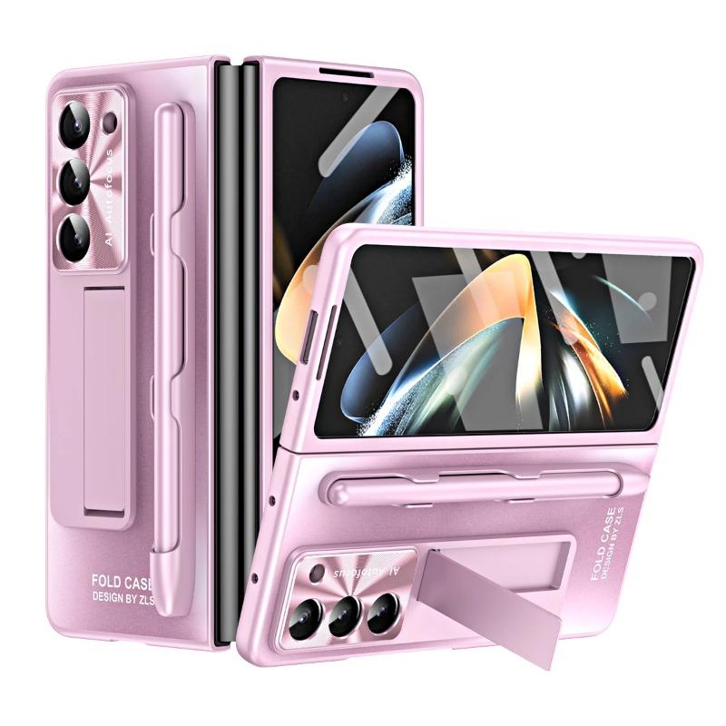 Mattierte Kunststoffhülle Slim Stifthalter Ständer Schutzfolienabdeckung für Samsung Galaxy Fold 6 5 4 3 Ständerhülle mit Halter