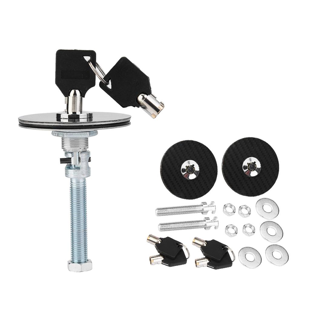 Car Hood Pins Kit, Carbon Engine Hood Cover Key Pin Kit Quick Relse Pin for Vehicle RV Truck SUV