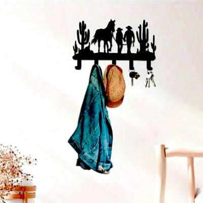 Metal Wall Hook Rustic Western Style Hat Key Hanger Organizer Home Decor