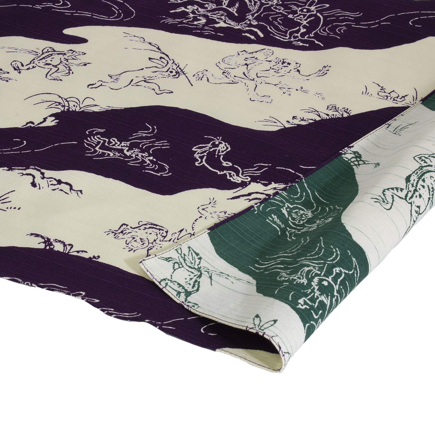 

Мусуби большая птица и зверь человек наклонная картина сделано в Японии Фурошики, размер, приблизительно. 105 см, двухсторонний, карикатура, свиток, Адзуки/зеленый,