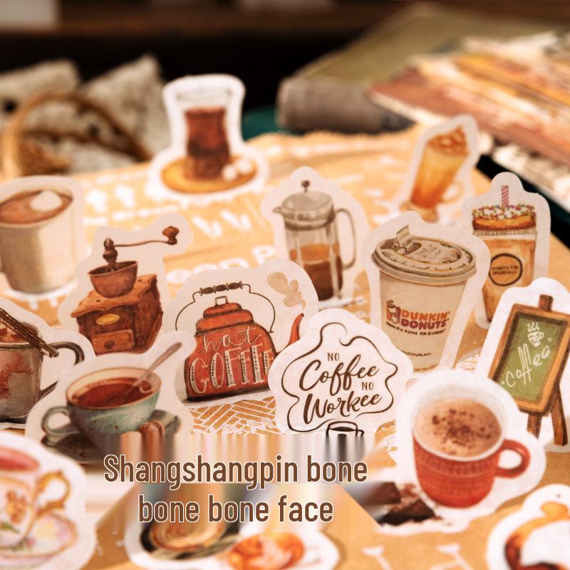 Momo Stickers: Time & Space Retro Journal DIY Material Pack - 200 Sheets, 4 Styles