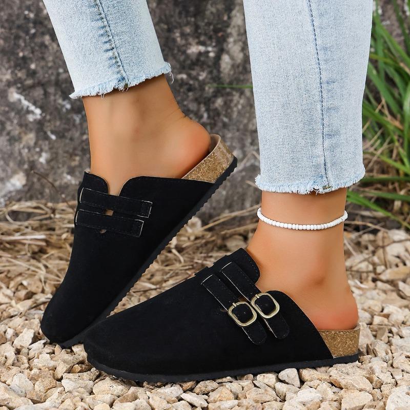 *Fashiable Round Toe Sexy and Comfortable Flat Shoes Spring and Summer New Baotou Elegant Casual Slippers for Women