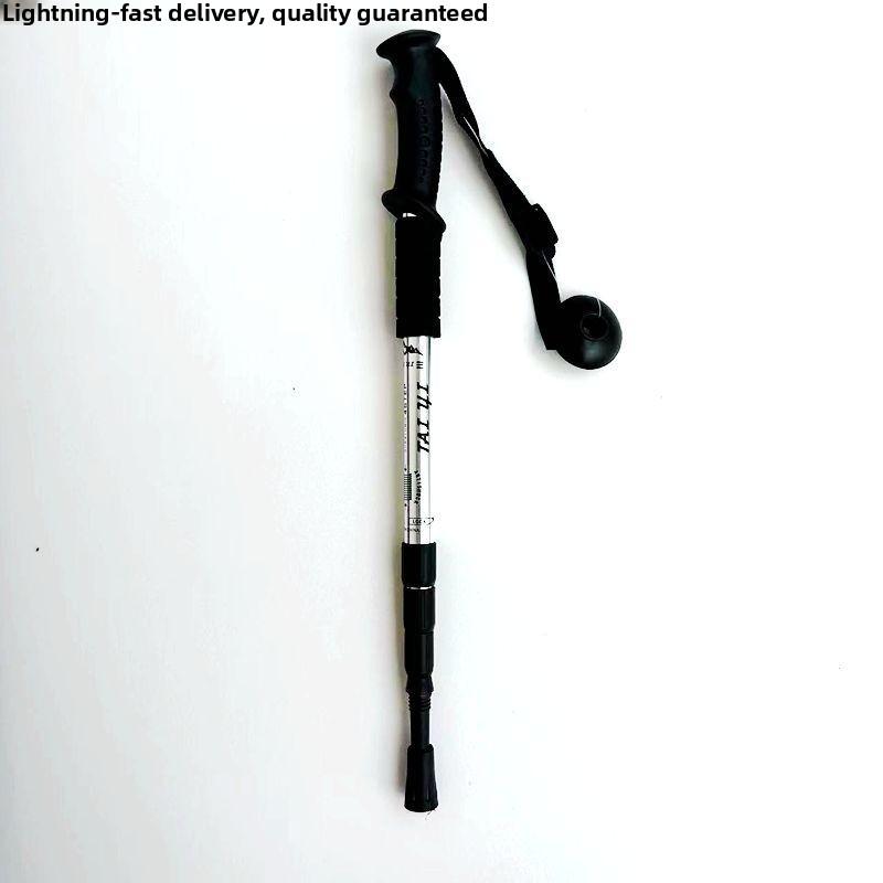 Ultra-Light Titanium Alloy Hiking Cane Anti-Slip Mountain Climbing Stick Outdoor Travel Walking Stick Shock Absorption System 7