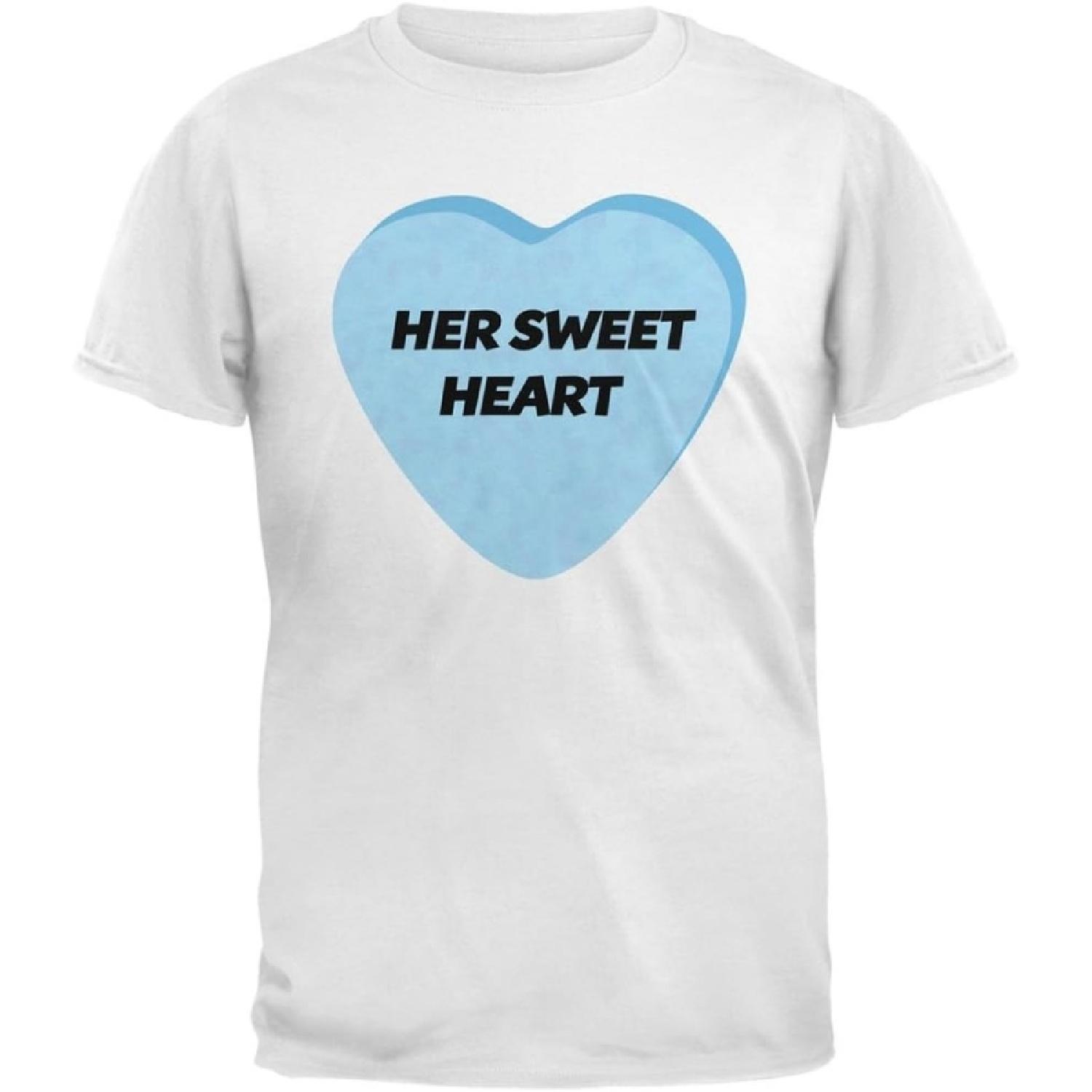 Valentine s Day - Her Sweetheart White Adult T-Shirt S