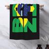 Brazil Flag Text Soft Face Towel Quick Dry Pool Bath Cotton Towels Absorbent