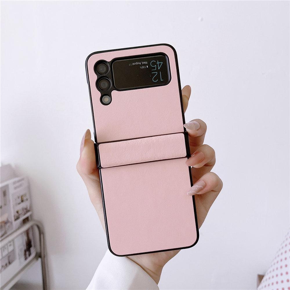 Ultra-thin Leather Hinge Case For Samsung Galaxy Z Flip 6 Flip 5 Flip 4 3 Shockproof  Cover Fundas