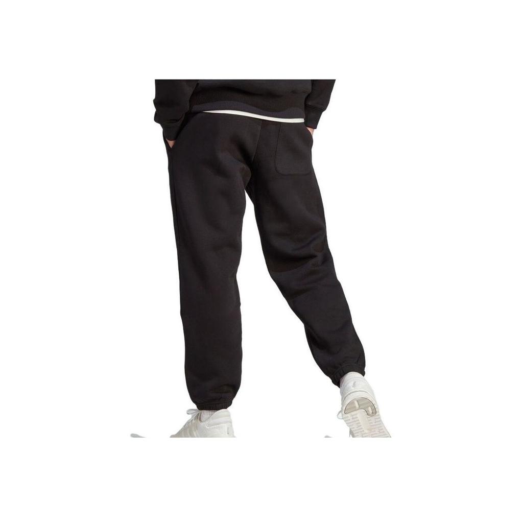 Adidas Solid Color Letter Print Drawstring Loose Cuff Casual Pants Men Bottoms Black IB4048