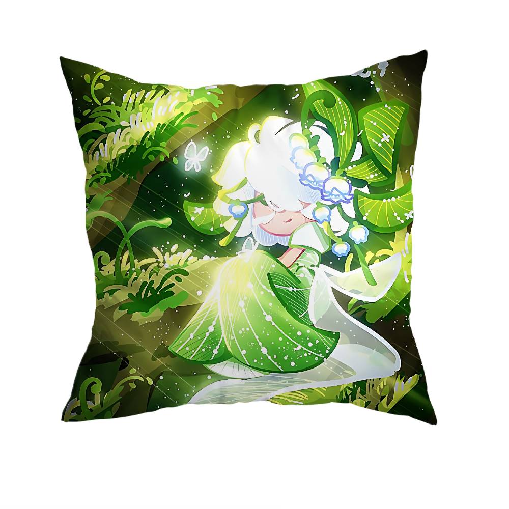 Run Kingdom White lily CCookie Pillow Case Antidustmite Pillowcase Invisible zipper silky short plush Sofa cushion cover