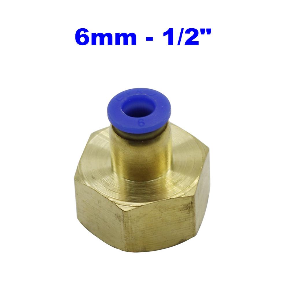 Air Pipe Fitting 10mm 12mm 8mm 6mm 4mm Hose Tube 1/8" 3/8" 1/2" 1/4" Female Thread Brass Pneumatic Straight Connector PCF type