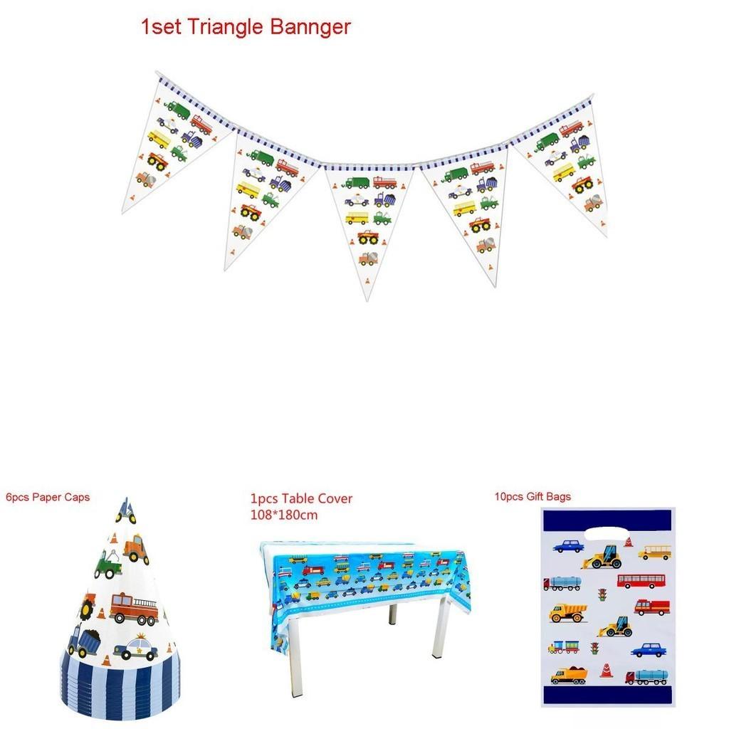 Children's Engineering Car Birthday Party Theme Disposable Tableware Set**